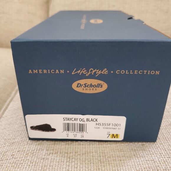 Dr. Scholl's Staycay OG Faux Fur Slide Slipper size 7 in Black- NEW - Picture 5 of 13